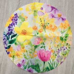 Kaunis pellavainen liina, tabletti, "Kukkien ilo"