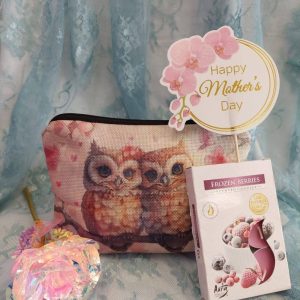 Kosmetiikkapussukka + Tuoksutuikut 6 kpl + Kimalleruusu -tarjouspaketti