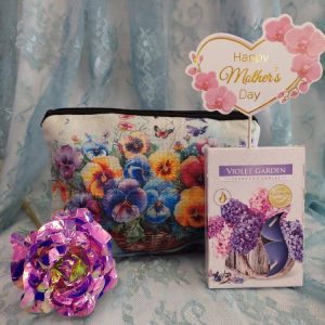 Pellavainen pussukka + Tuoksutuikut 6 kpl + Kimalleruusu -tarjouspaketti