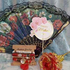 Bohemian rannekorusetti + Espanjan viuhka + Kimalleruusu -tarjoussetti