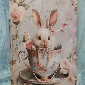 Nostalginen metallitaulu, Pupu kupissa, A4