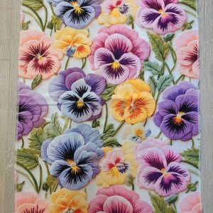 Laadukas, Kaunis Käsi- ja keittiöpyyhe, Kauniit Orvokit