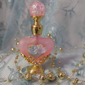 Itämäinen lasinen koristeltu Parfyymipullo/ matkapullo