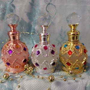 Itämainen lasinen koristeltu Parfyymipullo/ matkapullo