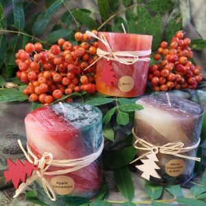 Liukuvärjätty tuoksukynttilä, 7,5 cm