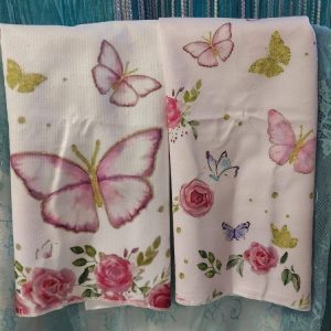 Kaunis ja laadukas käsipyyhe, Perhoset, 2 kpl