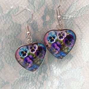 Sydän -Orvokki-korvakorut