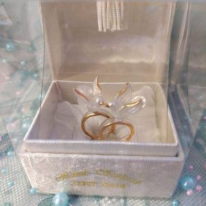 Romanttiset Sormuskyyhkyt kauniissa rasiassa