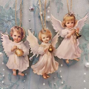 Kauniit Jouluenkeli-koristeet, 6 kpl