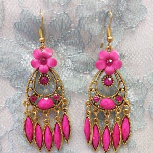 Näyttävät Riipus-korvakorut, fuksia