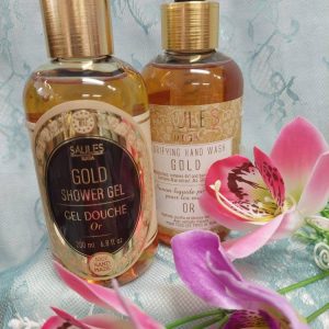 Luksus -lahjapaketti, Gold, Kulta: luonnollinen Suihkugeeli + Käsintehty nestesaippua, 200 ml