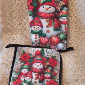 Pehmeä ja kaunis, jouluinen Patakinnas- ja patalappu -setti