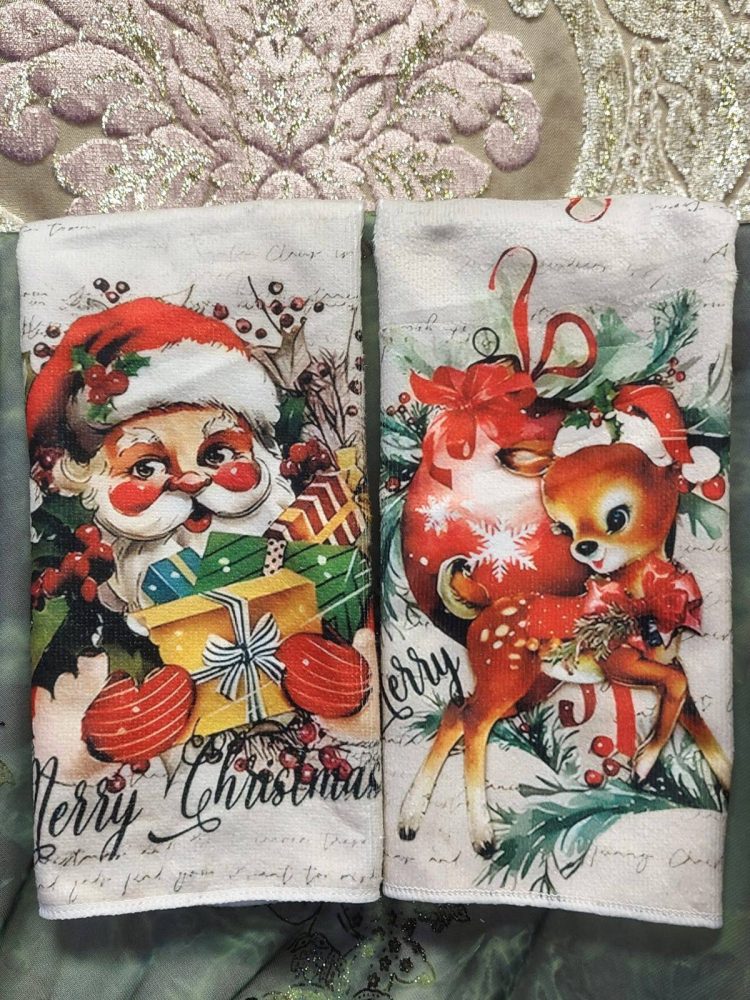 Iloinen jouluinen Käsipyyhe-setti, 2 kpl