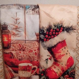 Kauniit Joulupyyhkeet, Aattoaamun sarastaessa, 2 kpl