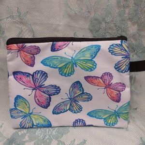 Kaunis kolikkokukkaro/ korttikotelo Perhos-kuosilla