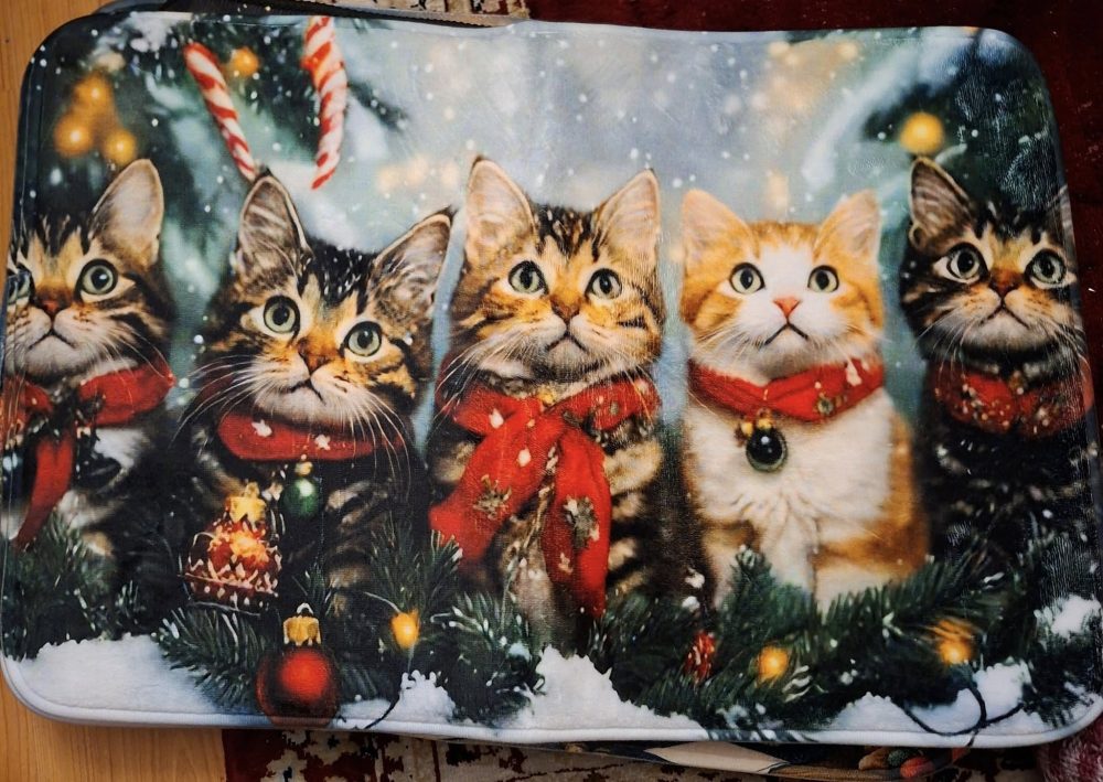 Jouluinen Pehmo-kynnysmatto jarrupohjalla, Odottavat Kissat