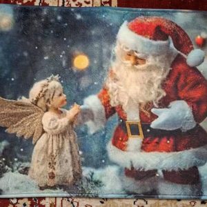 Jouluinen Pehmo-matto jarrupohjalla, Joulupukin ja Enkelin kohtaaminen