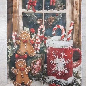 Kaunis ja laadukas Joulupyyhe, Piparkakut ja kaakao -herkkuhetki