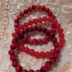 Hoitavat Kivirannekorut, 3 kpl, Tulipunainen Rakkaus -tarjouspaketti