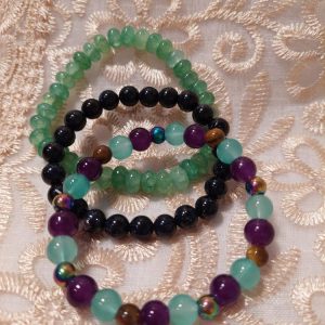 Hoitavat Kivirannekorut, 3 kpl, Vihertävä värimaailma -tarjouspaketti