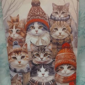 Vintage -metallitaulu, Talvikissat, koko A4