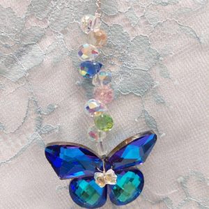 Feng Shui -Kristalliriipus, siniturkoosi Perhonen