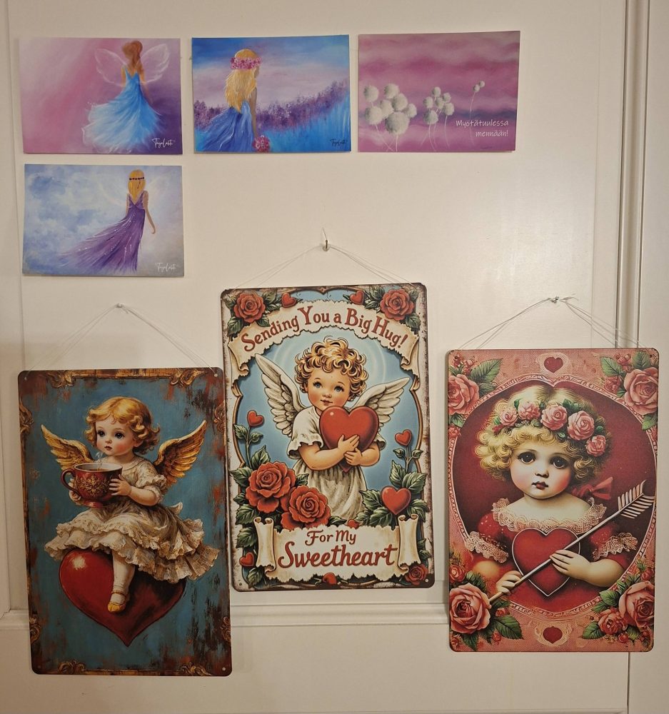 Vintage -metallitaulu, Sydänystävä, A4 - Image 3