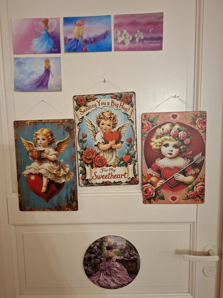 Vintage -metallitaulu, Sydänystävä, A4 - Image 2