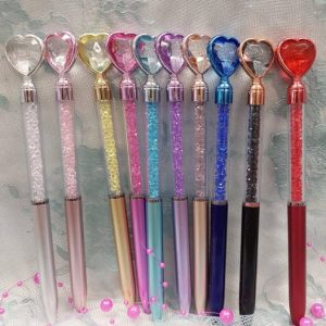 Sydän -timanttikynät glitterillä, 2 kpl