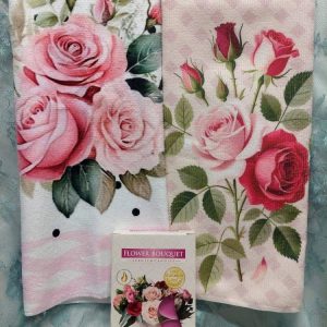 Ruusujen Aikaan -Tarjouspaketti: 2 kpl pehmeää Käsipyyhettä + Tuoksutuikut, 6 kpl