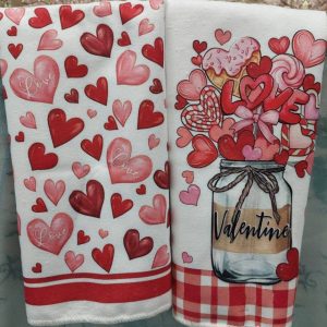 Kaunis, pehmeä Käsipyyhe, Ystävänpäivä, 2 kpl