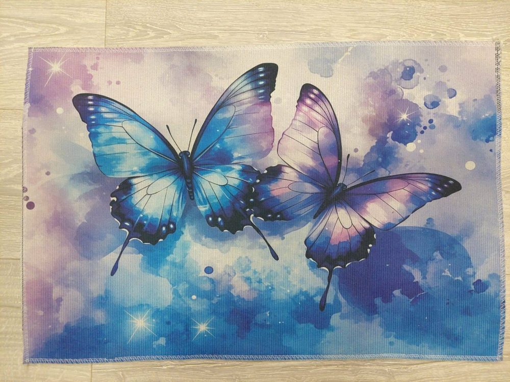 Kaunis Kynnysmatto jarrupohjalla, Siniturkoosit Perhoset - Image 5