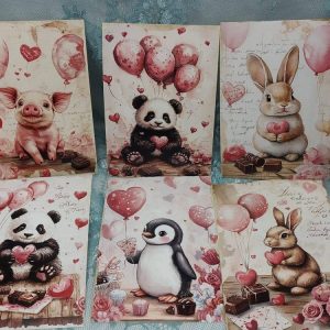 Persoonalliset, sydämelliset Eläin-kortit, 6 kpl