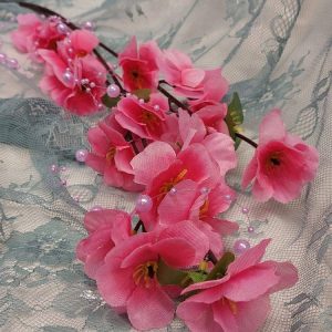 Kaunis Kestokukka, pitkä Luumupuun Oksa