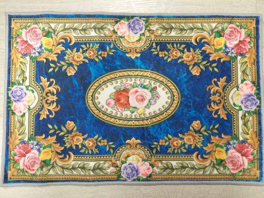 Kaunis Pehmo-matto jarrupohjalla, marokkolaista kauneutta, sininen