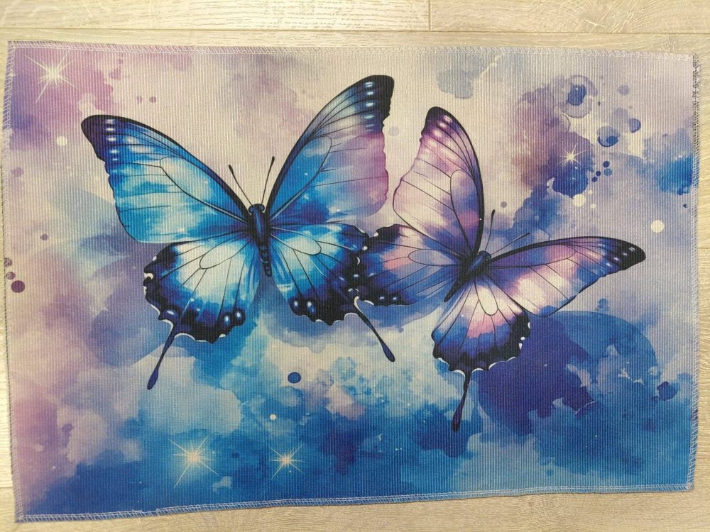 Kaunis Kynnysmatto jarrupohjalla, Siniturkoosit Perhoset - Image 8