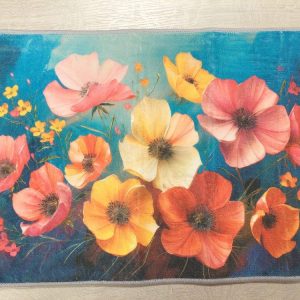 Kaunis Kynnysmatto/ vessan matto jarrupohjalla, Kukkien väriloisto