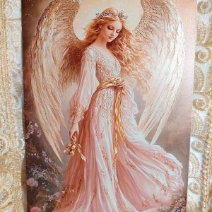 Vintage -metallitaulu, Enkelin kauneuden kosketus, koko A4