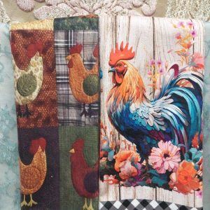 Kauniit, laadukkaat Pääsiäispyyhkeet, Kukko ja kanat, 2 kpl