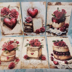 Kauniit nostalgiset Onnittelukortit, 6 kpl