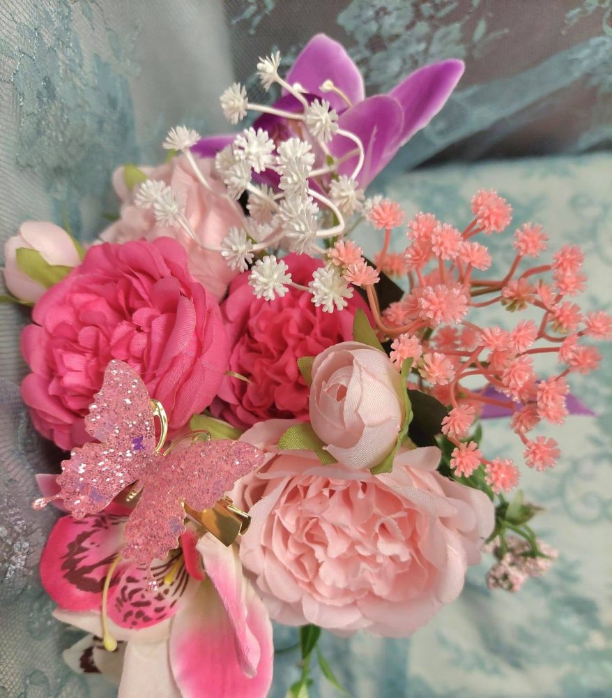 Kukkataiteilijan valmis Kestokukka-asetelma kaikilla ihanuuksilla, Vaaleanpunainen Unelma - Image 8