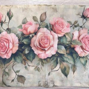 Kaunis pellavainen Liina/ tabletti, Ruusut