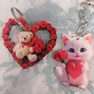 Suloinen Sydän-aiheinen Avaimenperä/ Laukkukoru