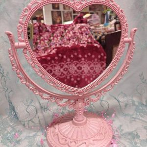 Kaunis säädettävä vaaleanpunainen Pitsipeili