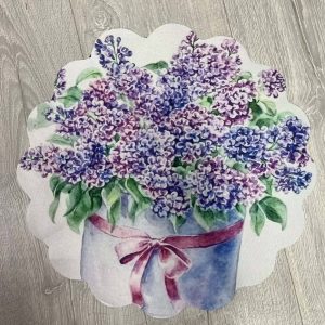 Pellavainen, pitsireunainen Liina/ Tabletti, Kotipihan Syreenit