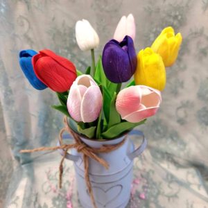 Kestokukka-Tulppaanit Maalaisromanttisessa metallitonkassa -Tarjouspaketti