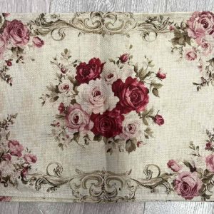 Nostalginen pellavainen Liina/ tabletti, Ruusut