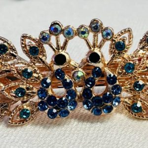 Näyttävä Hiussolki Riikikinkukoilla ja kristalleilla