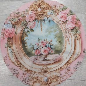 Nostalginen pellavainen Liina/ tabletti, Ruusuikkuna