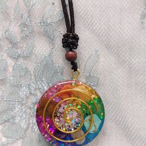 Kaunis Orgoniittikoru symbolilla, Chakrat, säädettävä nahkanyöri